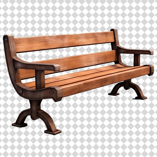 PSD park bench isolated on transparent background png file format