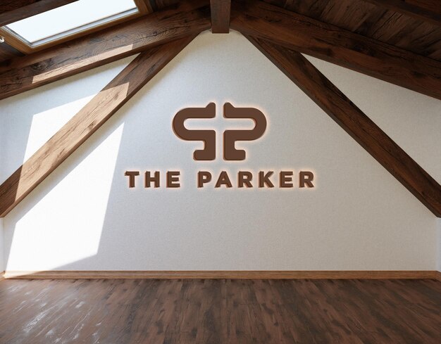 벽에 있는 Parker 로고