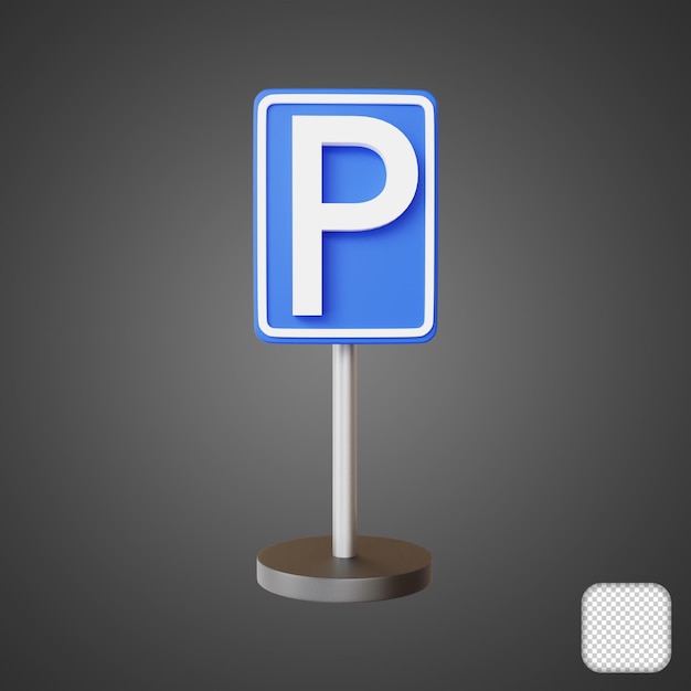 PSD parking road sign traffic 3d illustration