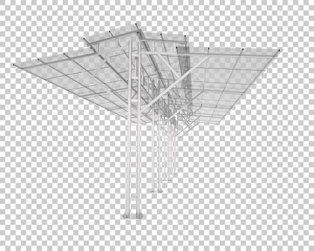 PSD 透明な背景の 3 d レンダリング図に分離された駐車場の屋根