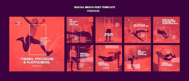 Parkour ad social media post template