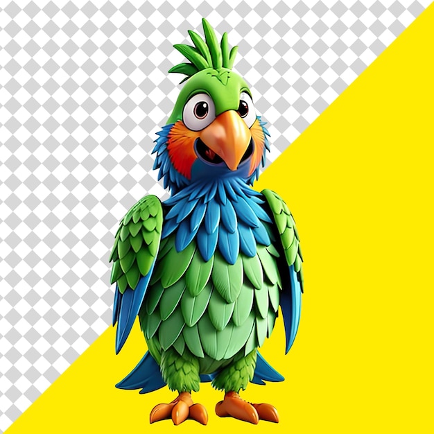Parrot cartoon character png psd png transparent background