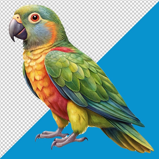 A parrot on transparent background