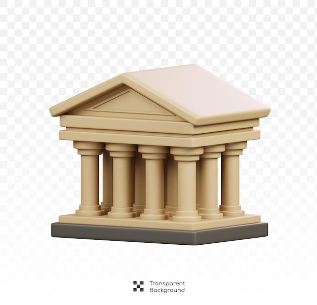 PSD parthenon temple isolated symbols icons and culture of italy 3d render