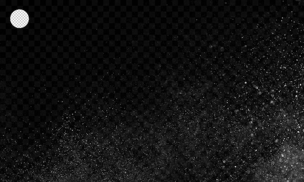 PSD particle dust on transparent background