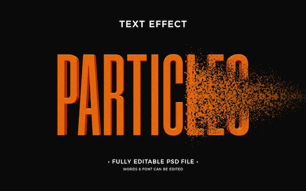 PSD particle  text effect