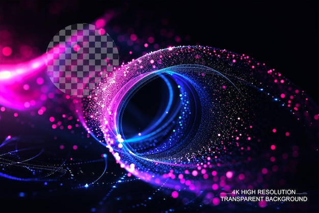 Particles glowing dots abstract background Neon circles on transparent background