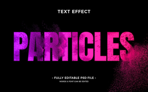 PSD particles text effect