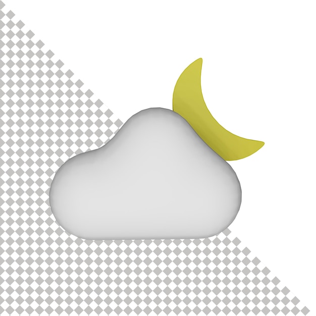 Partly cloudy night 3d icon