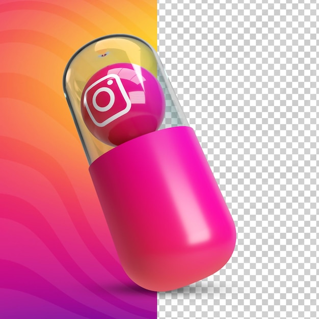 Partnernetwerk instagram glanzend logo in 3d-capsule