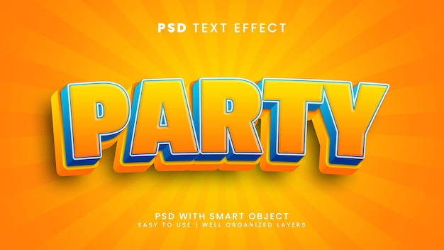 Party 3d Edytowalny Efekt Tekstowy Z Muzyką I Wakacyjnym Stylem Tekstu