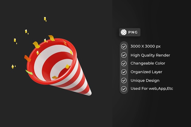 PSD party 3d element render