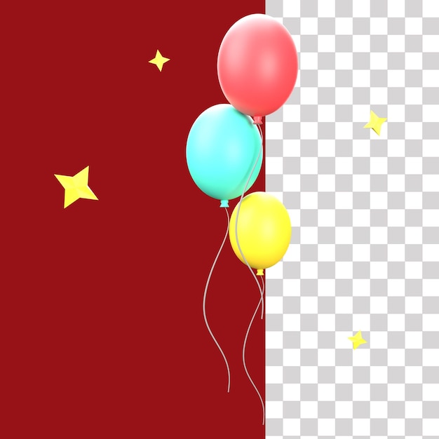 Party balloons 3d icon