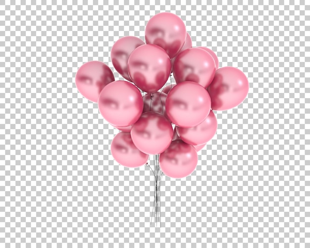 Party balloons isolated on background 3d rendering illustration