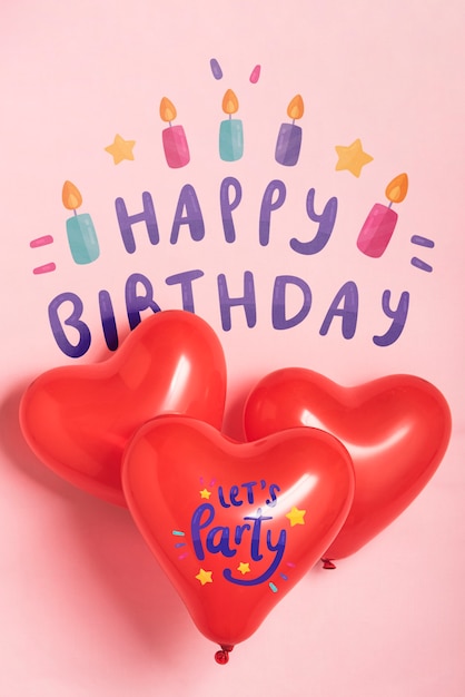 Party balloons with birthday design