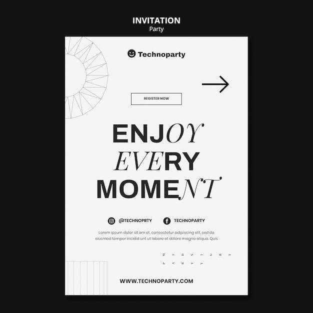 PSD party celebration invitation template