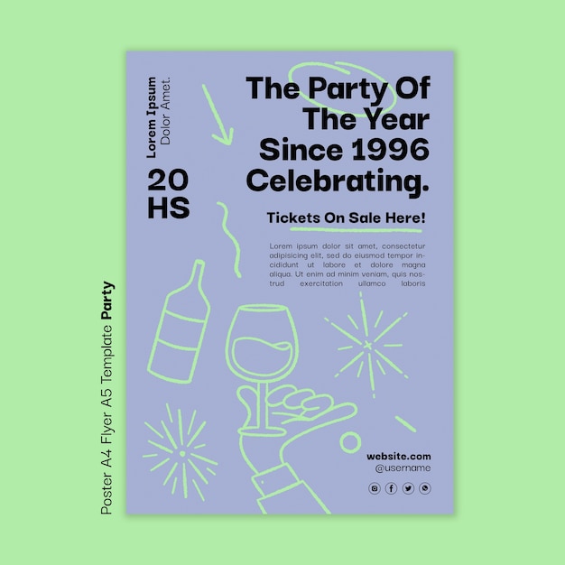 PSD party celebration poster template