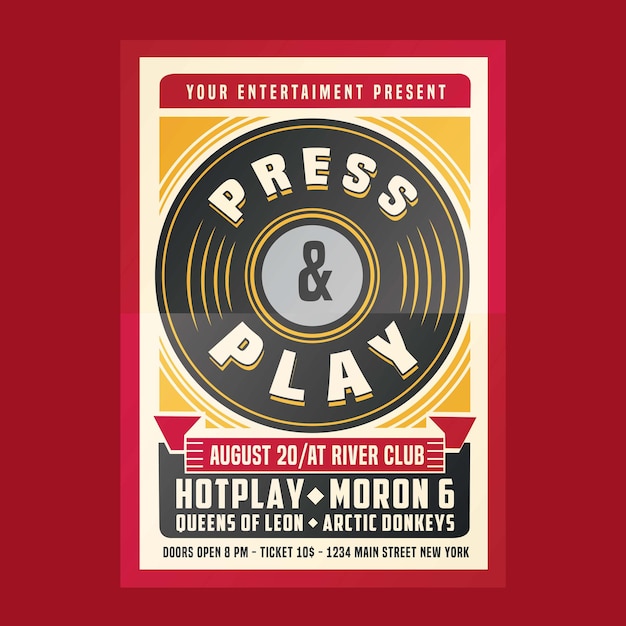 party club dj concert flyer and poster