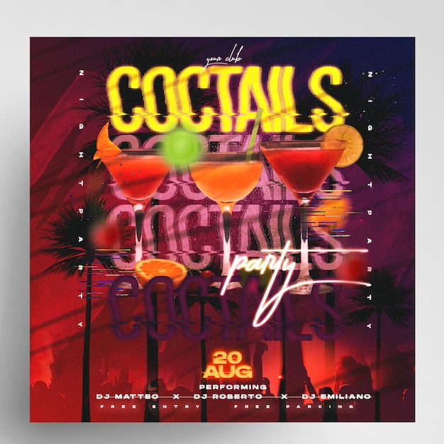 party coctail night event instagram flyer design