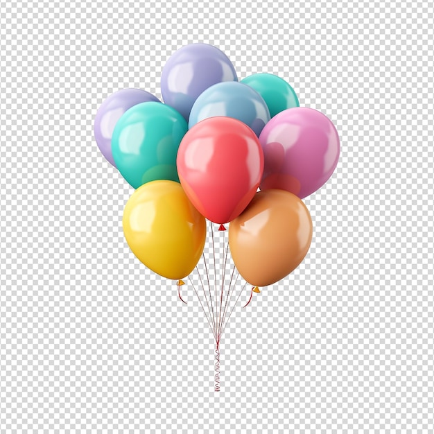 PSD party decorative balloon isolated on transparent background