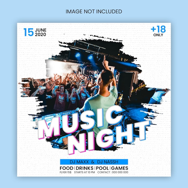 Party DJ Flyer Template for Social Media Posts