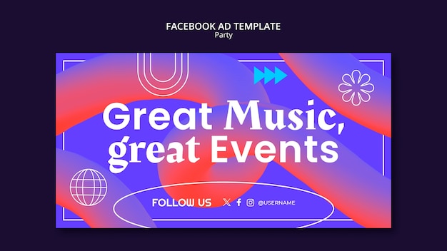 PSD party entertainment facebook  template