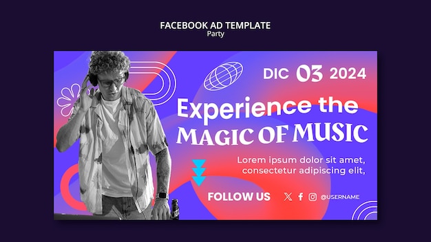 party entertainment facebook  template