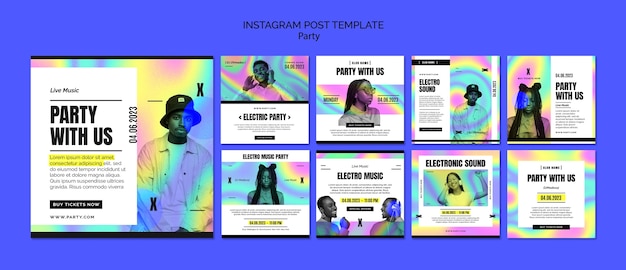 PSD party entertainment instagram posts