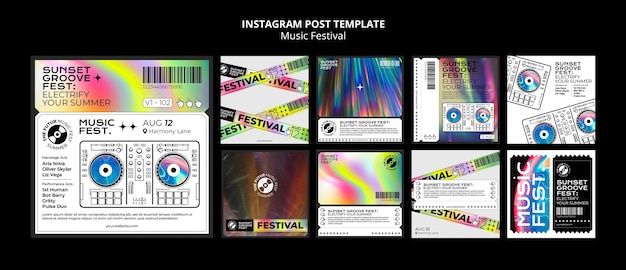 PSD post di instagram di intrattenimento per feste