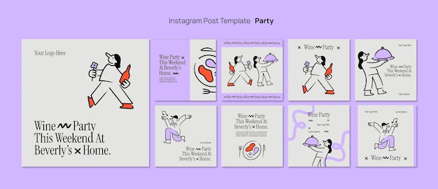 PSD party entertainment  instagram posts