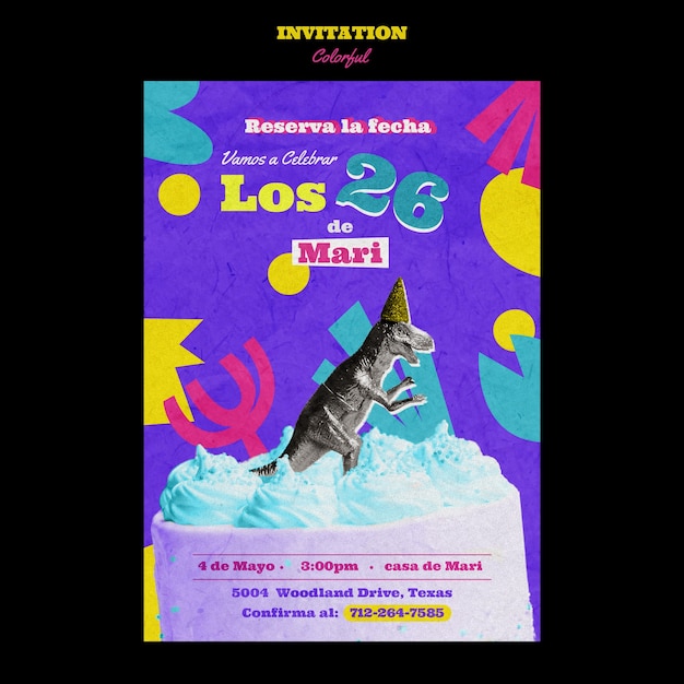 PSD party entertainment invitation template