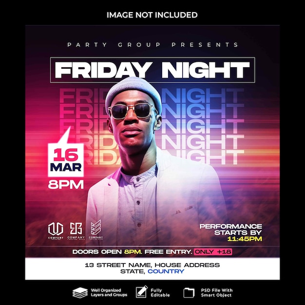 PSD party flyer design template