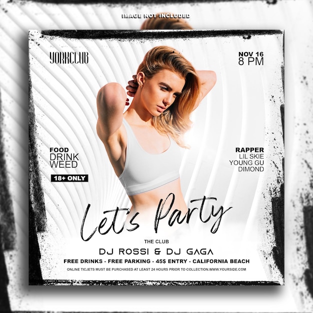 PSD party flyer social media and instagram template