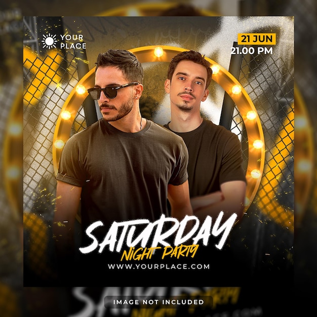 PSD party flyer social media post and web banner template