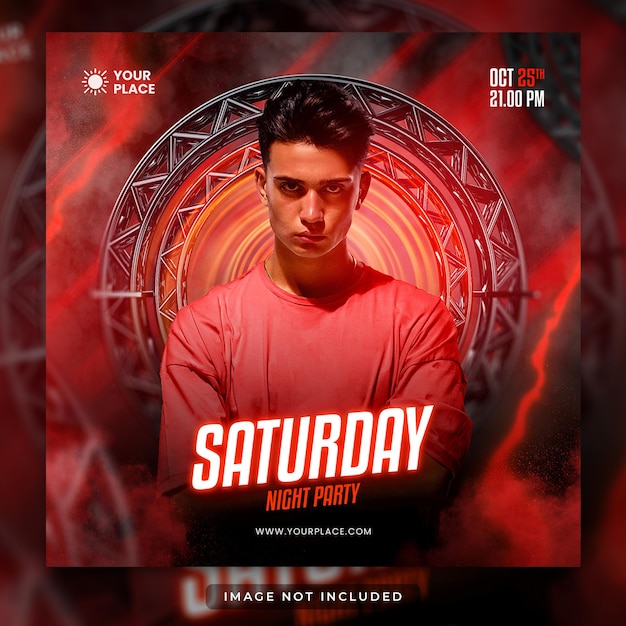 PSD party flyer social media post and web banner template