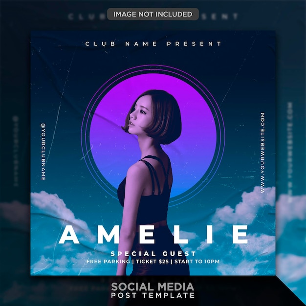 Party flyer template or social media post