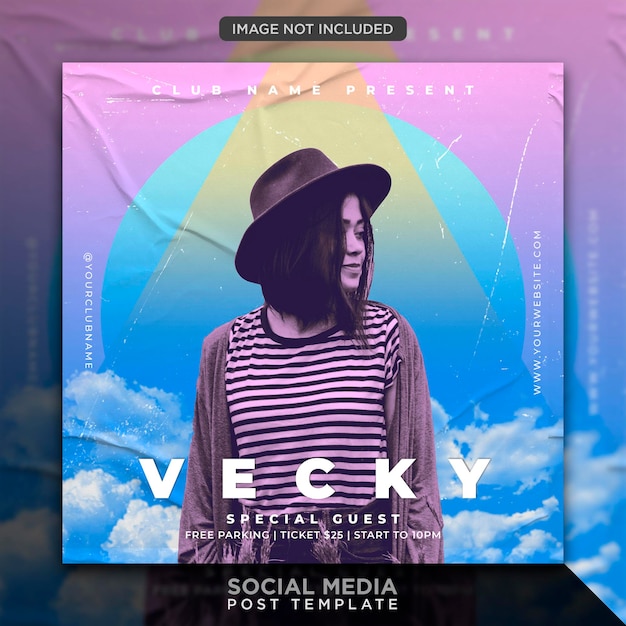Party flyer template or social media post