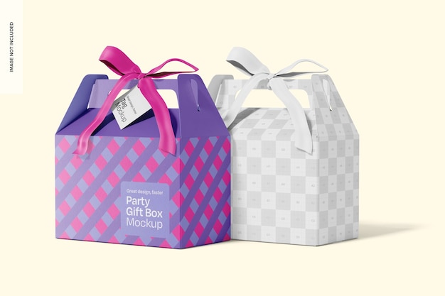 party gift boxes mockup