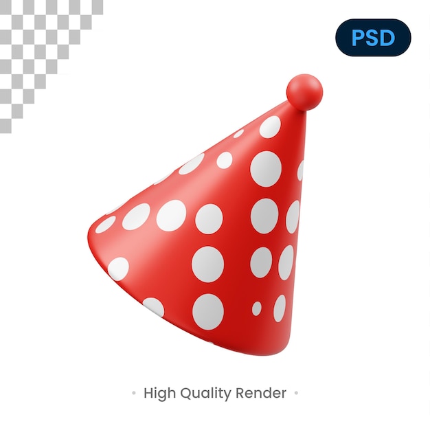 Party Hat 3D Icon Premium Psd