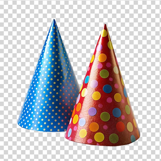 PSD party hats isolated on a transparent background