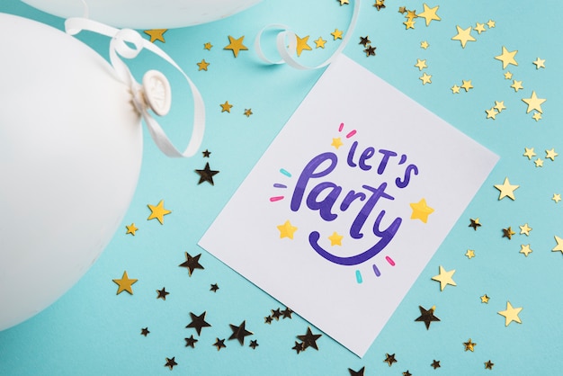 PSD party invitation card mock-up