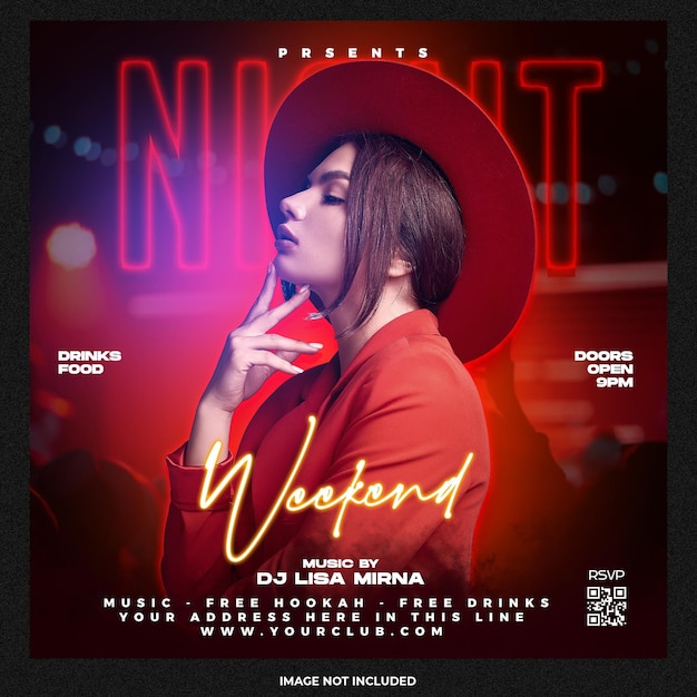 party night social media template