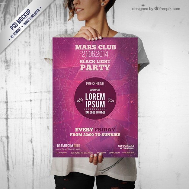 PSD party poster mockup