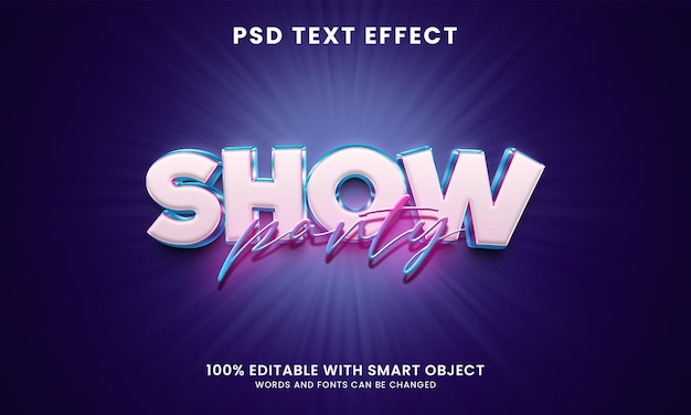 Party show  3d style text effect template