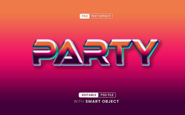 Party slogan editable text effects psd