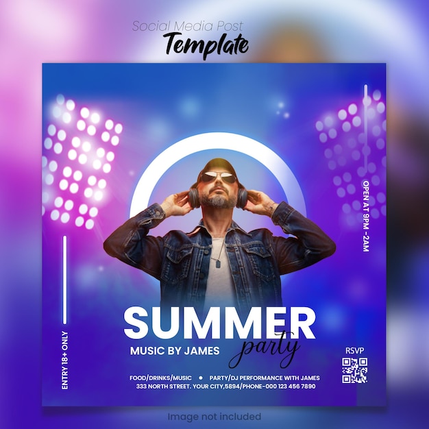 Party social media post design template