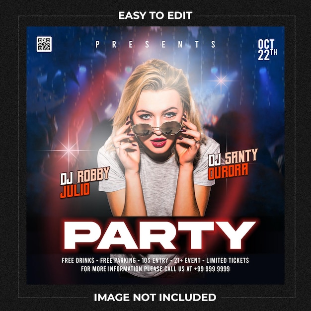 Party social media posts template