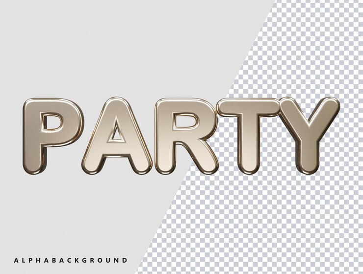 PSD party text effect illustration vector