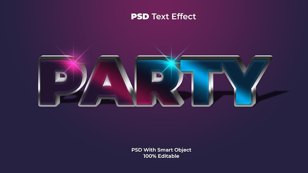 party text effect nighlife style. editable text effect.