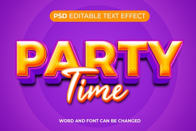 Party time text effect 3d